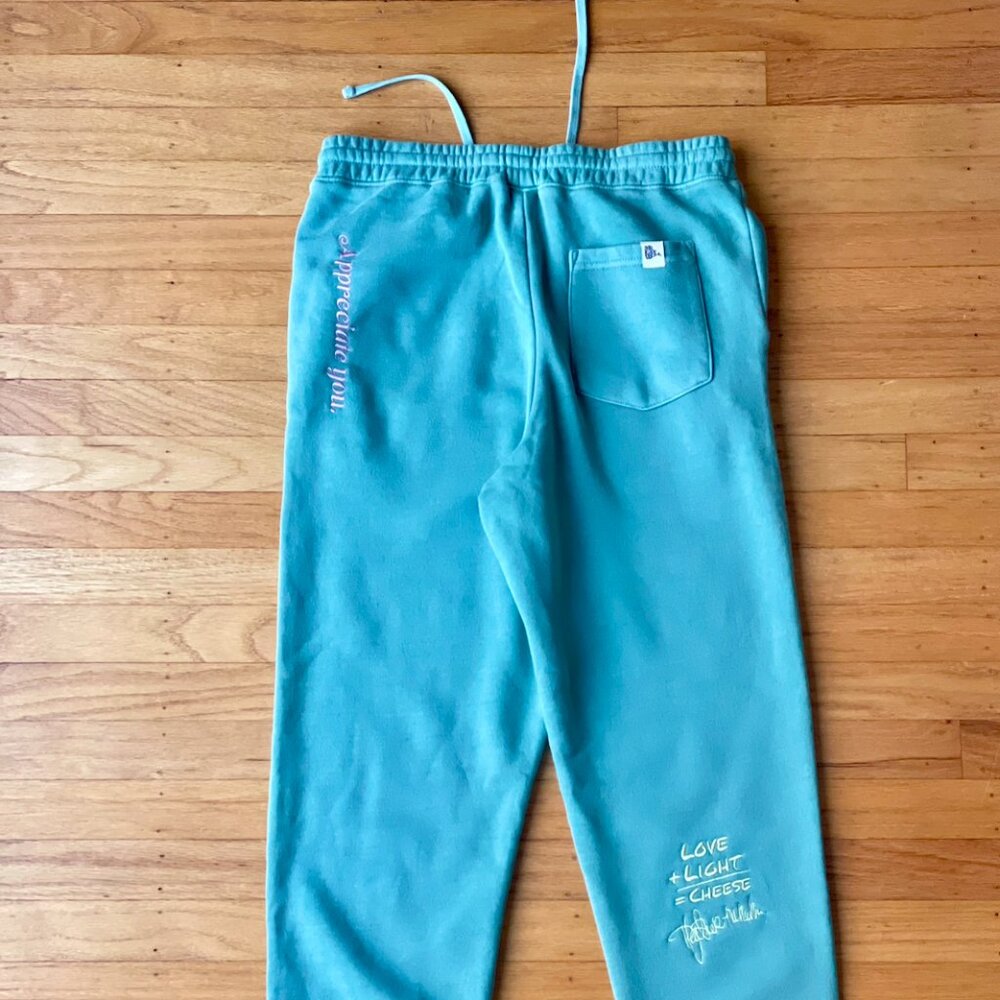 Miss Eat Well Appreciate You "Thin" Sweats Size M in Teal